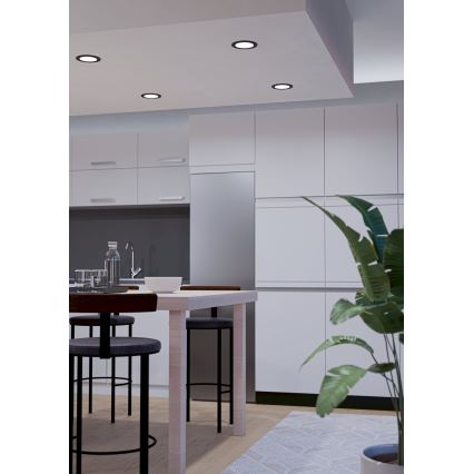 Eglo - Luminaria empotrada LED RGBW regulable para baño LED/5W/230V 2700-6500K Ø 12 cm IP44 negro