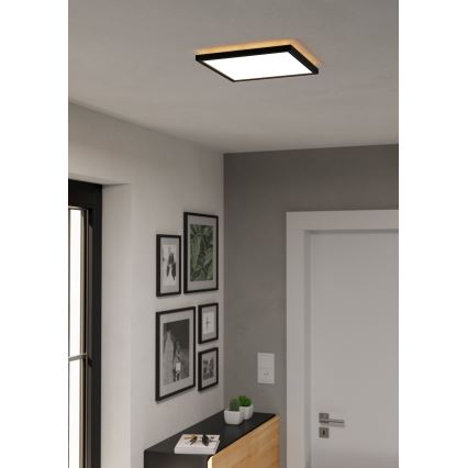 Eglo - Plafón LED de baño LED/13,4W/230V 2700/4000/6500K 29x29 cm IP44 negro