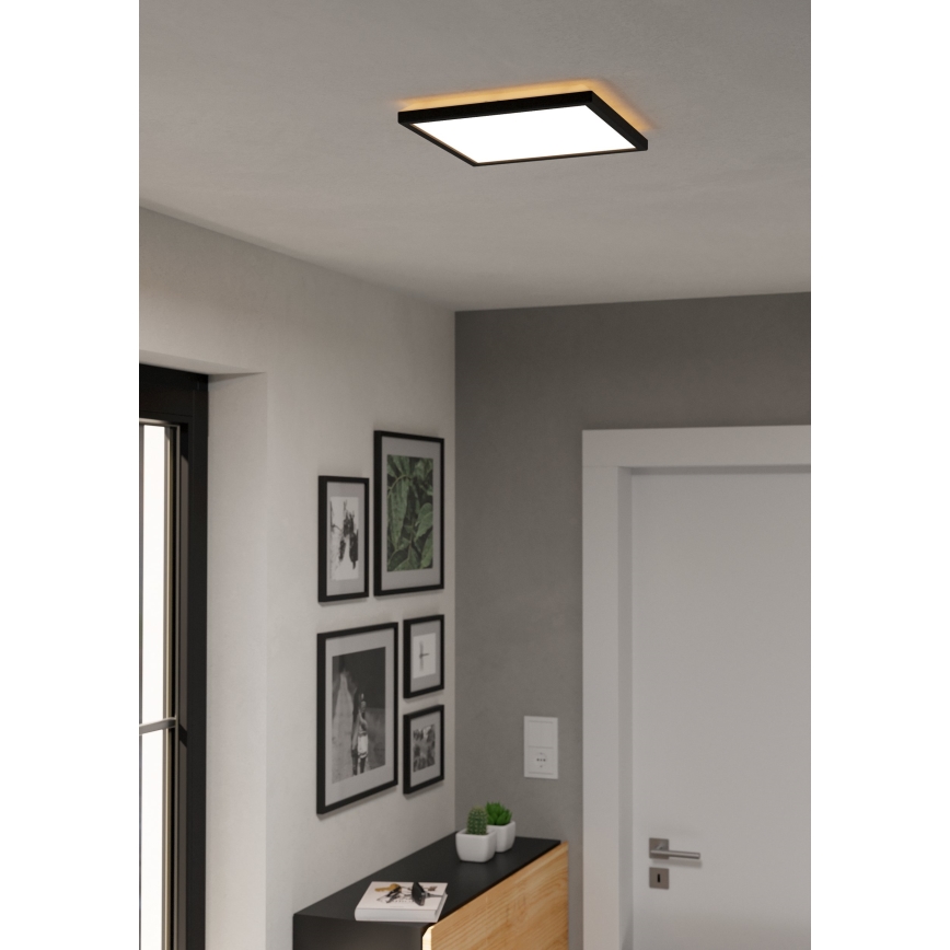 Eglo - Plafón LED de baño LED/13,4W/230V 2700/4000/6500K 29x29 cm IP44 negro