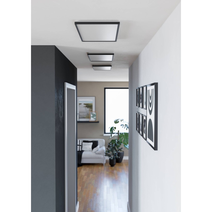 Eglo - Plafón LED de baño LED/17,2W/230V 2700/4000/6500K 30x57 cm IP44 negro