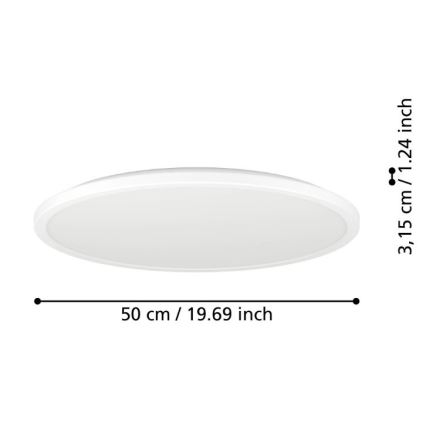 Eglo - Plafón LED de baño LED/16,8W/230V 2700/4000/6500K diá. 50 cm IP44 blanco