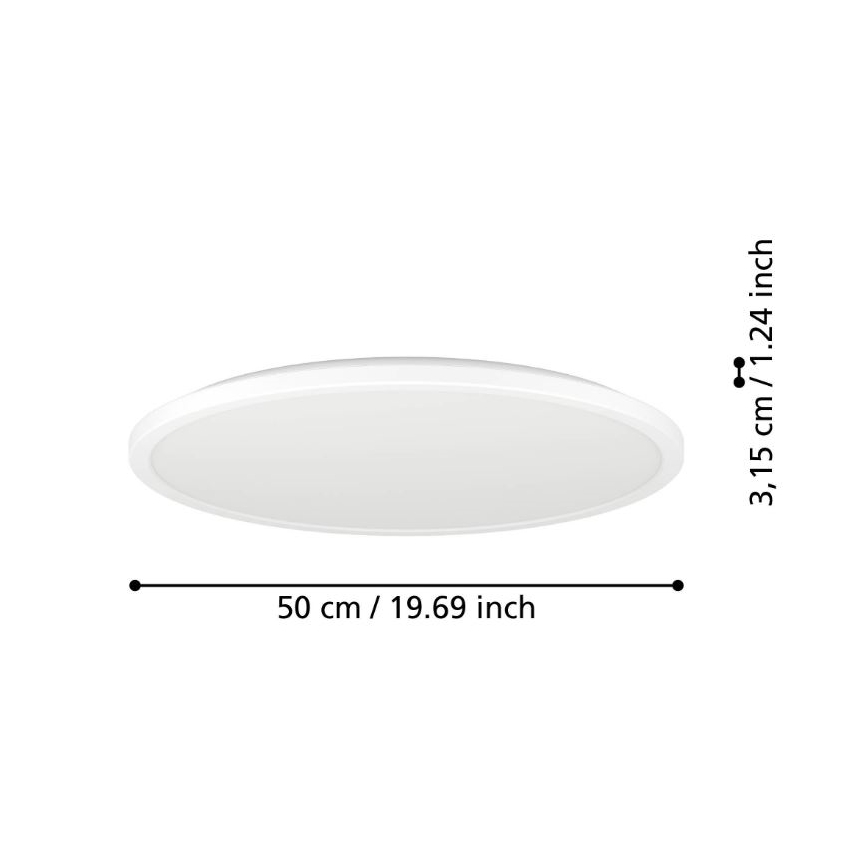 Eglo - Plafón LED de baño LED/16,8W/230V 2700/4000/6500K diá. 50 cm IP44 blanco
