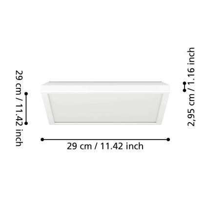 Eglo - Plafón LED de baño LED/13,4W/230V 2700/4000/6500K 29x29 cm IP44 blanco