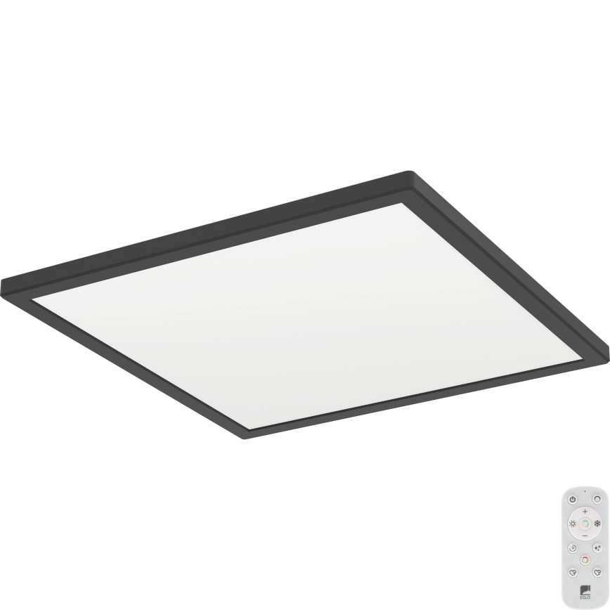 Eglo - Luz de techo LED regulable para baño LED/17,6W/230V 2700-6500K 39x39 cm IP44 negro + control remoto