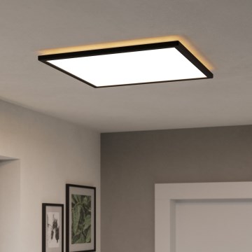 Eglo 901457 - Luz de techo LED regulable para baño LED/17W/230V 2700-6500K 50x50 cm IP44 negro + control remoto