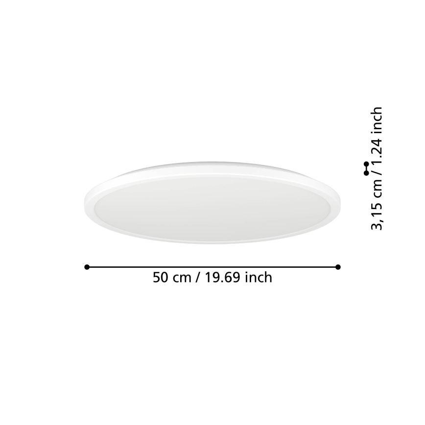 Eglo - Luz de techo LED regulable para baño LED/16,8W/230V 2700-6500K pr.50 cm IP44 blanco + control remoto