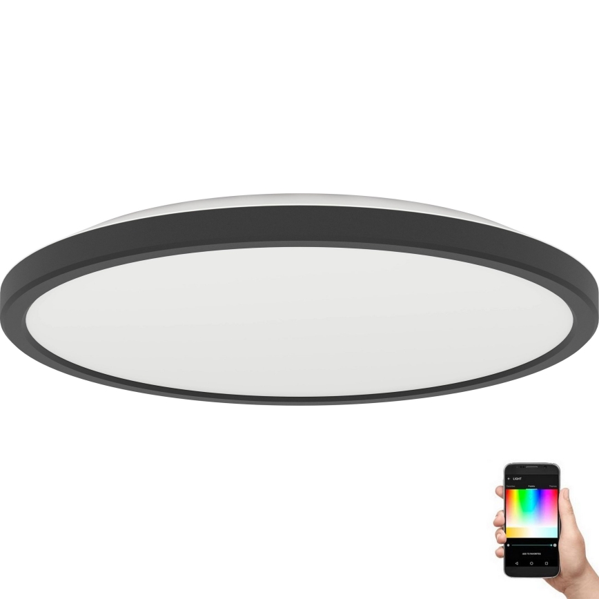 Eglo - LED RGBW Plafón regulable para el baño LED/13,9W/230V 2700-6500K diá. 30 cm IP44 negro ZigBee