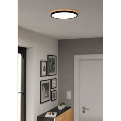 Eglo - LED RGBW Plafón regulable para el baño LED/13,9W/230V 2700-6500K diá. 30 cm IP44 negro ZigBee