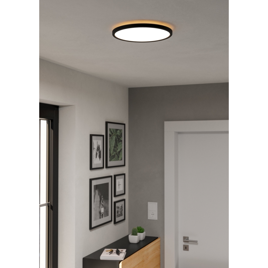 Eglo - LED RGBW Plafón regulable para el baño LED/13,9W/230V 2700-6500K diá. 30 cm IP44 negro ZigBee