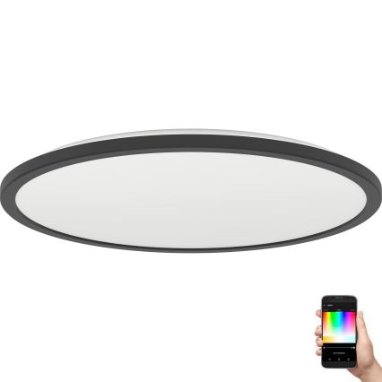 Eglo - LED RGBW Plafón regulable para el baño LED/16,8W/230V 2700-6500K diá. 50 cm IP44 negro ZigBee