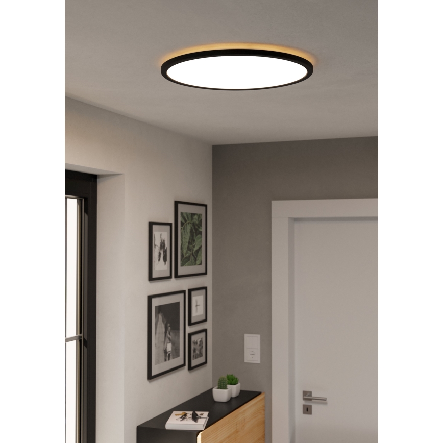 Eglo - LED RGBW Plafón regulable para el baño LED/16,8W/230V 2700-6500K diá. 50 cm IP44 negro ZigBee
