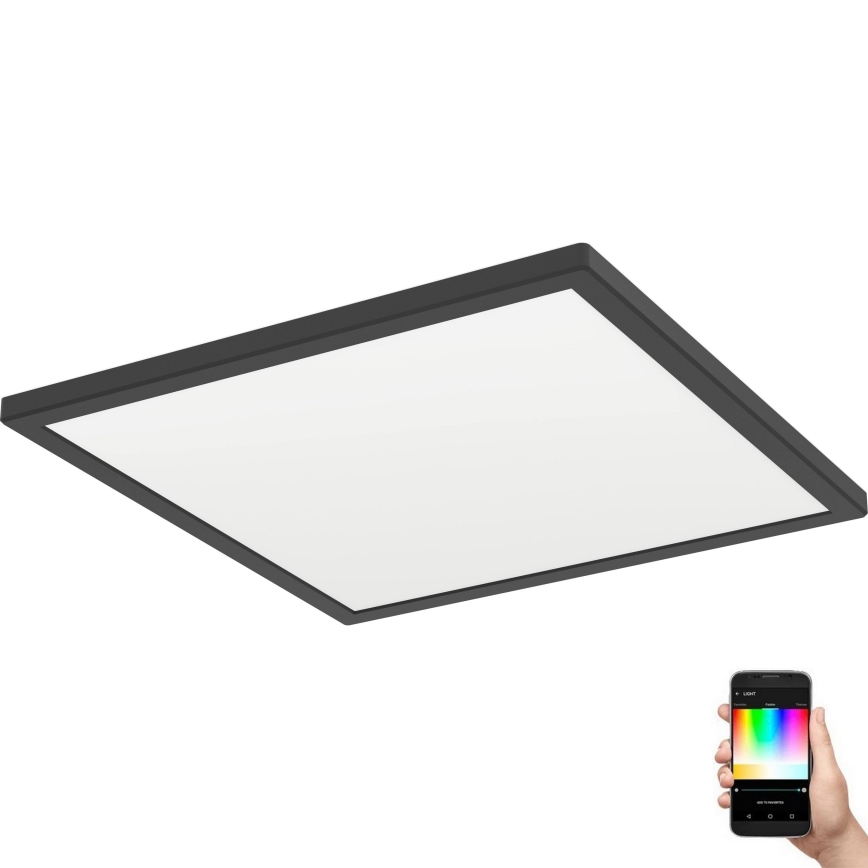 Eglo - LED RGBW Plafón regulable para el baño LED/17,6W/230V 2700-6500K 39x39 cm IP44 negro ZigBee