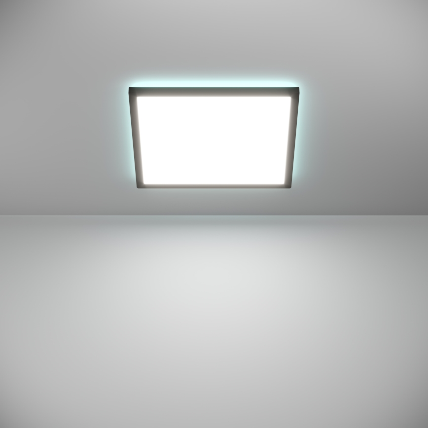 Eglo - LED RGBW Plafón regulable para el baño LED/17,6W/230V 2700-6500K 39x39 cm IP44 negro ZigBee