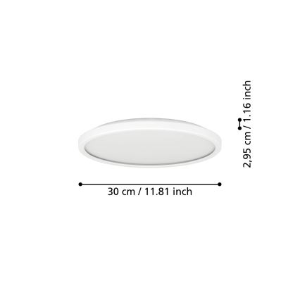 Eglo - LED RGBW Plafón regulable para el baño LED/13,9W/230V 2700-6500K diá. 30 cm IP44 blanco ZigBee