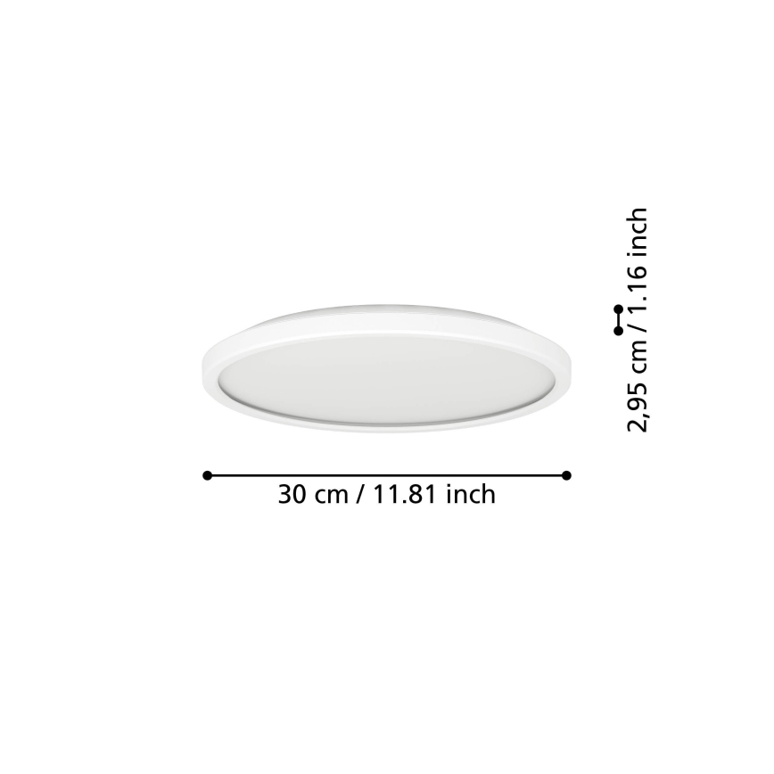 Eglo - LED RGBW Plafón regulable para el baño LED/13,9W/230V 2700-6500K diá. 30 cm IP44 blanco ZigBee
