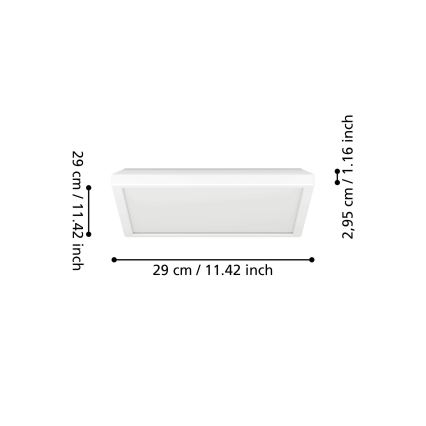 Eglo - LED RGBW Plafón regulable para el baño LED/13,4W/230V 2700-6500K 29x29 cm IP44 blanco ZigBee