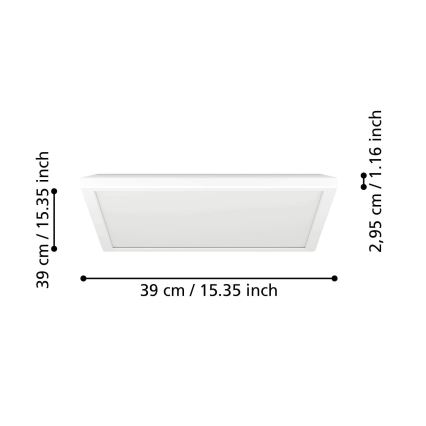 Eglo - LED RGBW Plafón regulable para el baño LED/17,6W/230V 2700-6500K 39x39 cm IP44 blanco ZigBee