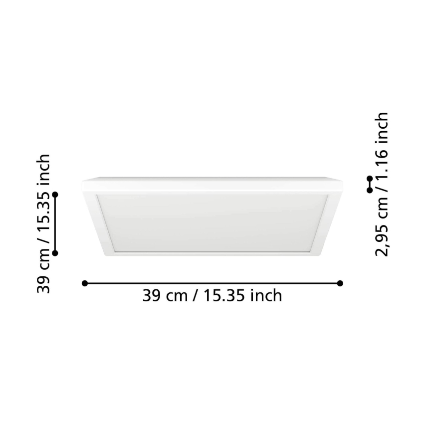 Eglo - LED RGBW Plafón regulable para el baño LED/17,6W/230V 2700-6500K 39x39 cm IP44 blanco ZigBee