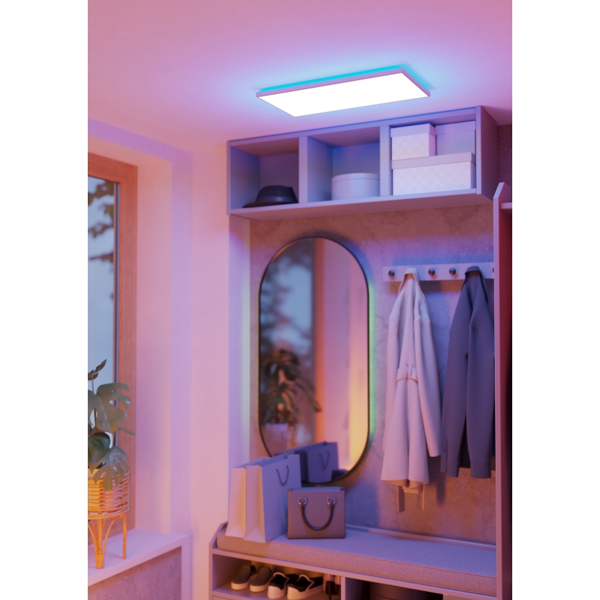 Eglo - LED RGBW Plafón regulable para el baño LED/17,2W/230V 2700-6500K 30x57cm IP44 blanco ZigBee