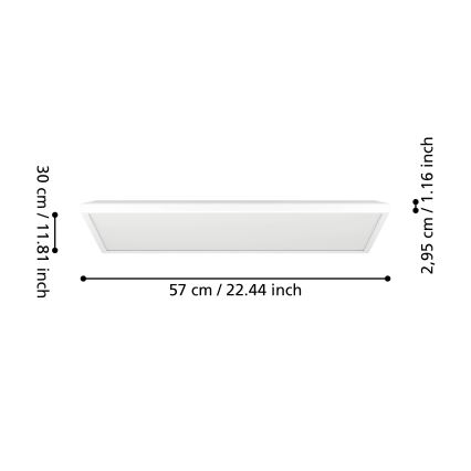 Eglo - LED RGBW Plafón regulable para el baño LED/17,2W/230V 2700-6500K 30x57cm IP44 blanco ZigBee