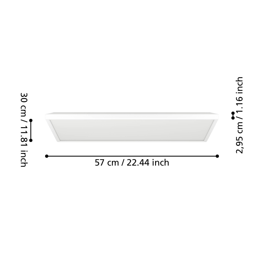 Eglo - LED RGBW Plafón regulable para el baño LED/17,2W/230V 2700-6500K 30x57cm IP44 blanco ZigBee