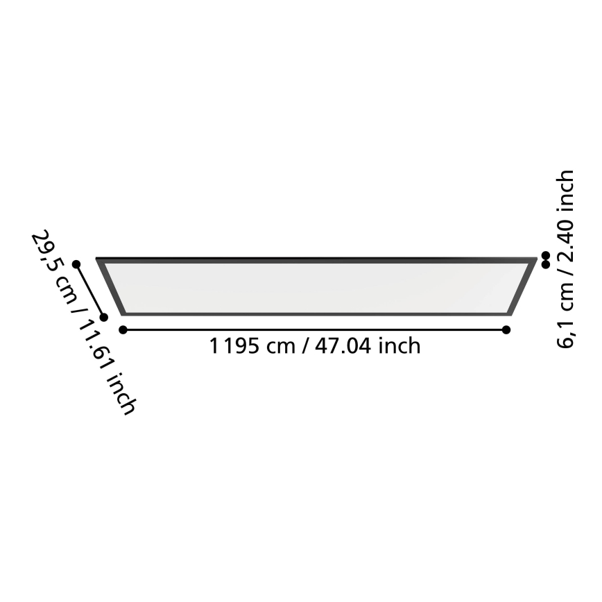 Eglo - Panel LED de superficie LED/33W/230V 2700/4000/6500K 120x30 cm negro
