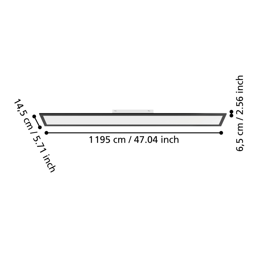 Eglo - Panel LED de montaje en superficie/28W/230V 2700/4000/6500K 120x15 cm negro