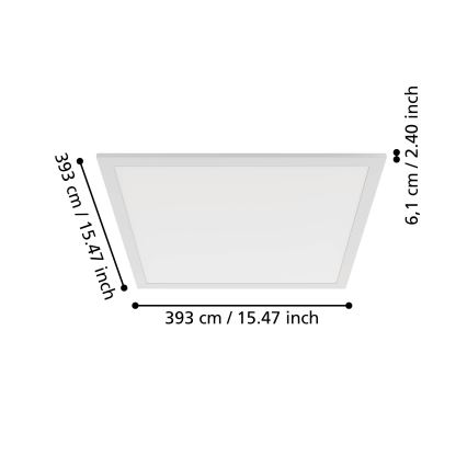 Eglo - Plafón LED/18,8W/230V 2700/4000/6500K 40x40 cm blanco