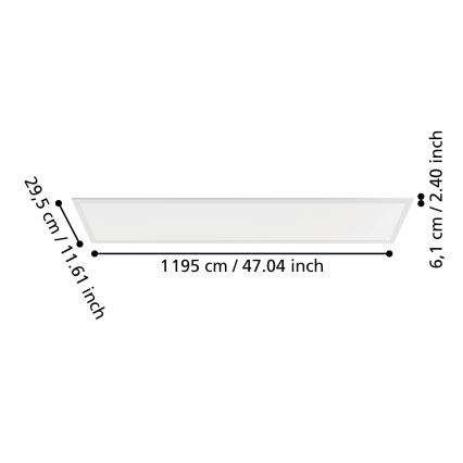 Eglo - Panel LED de superficie LED/33W/230V 2700/4000/6500K 120x30 cm blanco