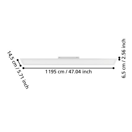 Eglo - Panel LED regulable de montaje en superficie LED/28,3W/230V 2700-6500K 120x15 cm blanco + mando a distancia