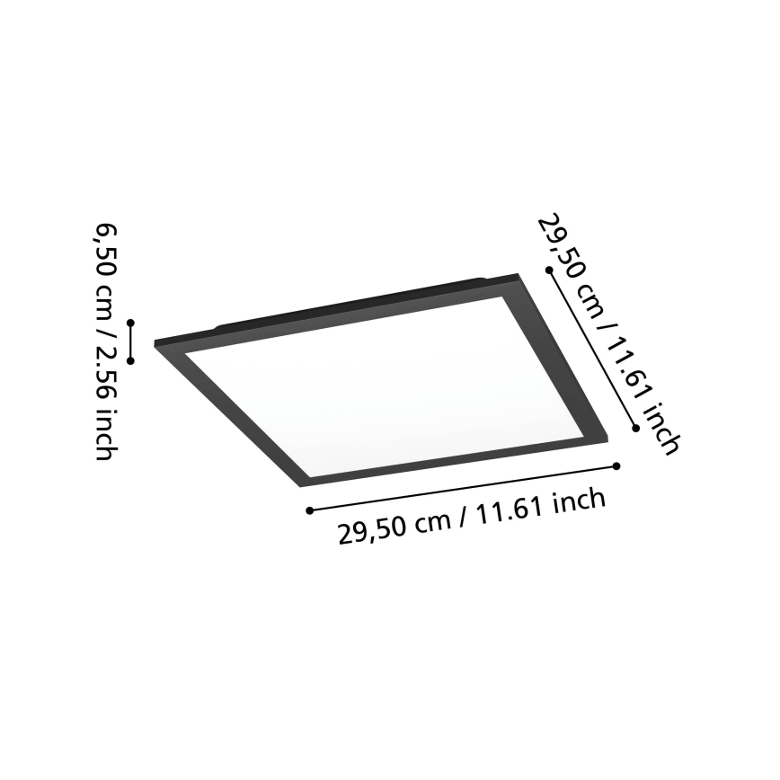 Eglo - LED RGBW Luminaria de techo regulable LED/14W/230V 2700-6500K 30x30 cm negra
