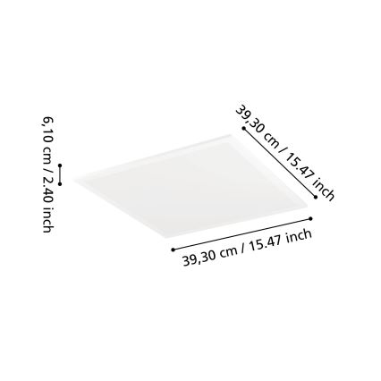 Eglo - LED RGBW lámpara de techo regulable LED/19W/230V 2700-6500K 40x40 cm blanca