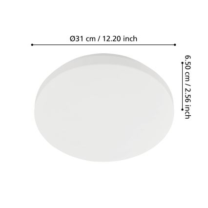 Eglo - Plafón LED para baño con sensor de movimiento y sensor crepuscular LED/18W/230V diámetro 31 cm IP54 blanco