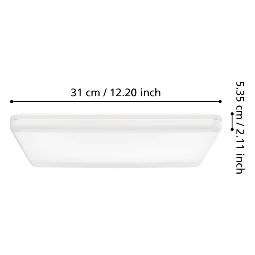 Eglo - Plafón LED de techo para baño LED/20W/230V 2700/4000/6500K 31x31 cm IP54 blanco