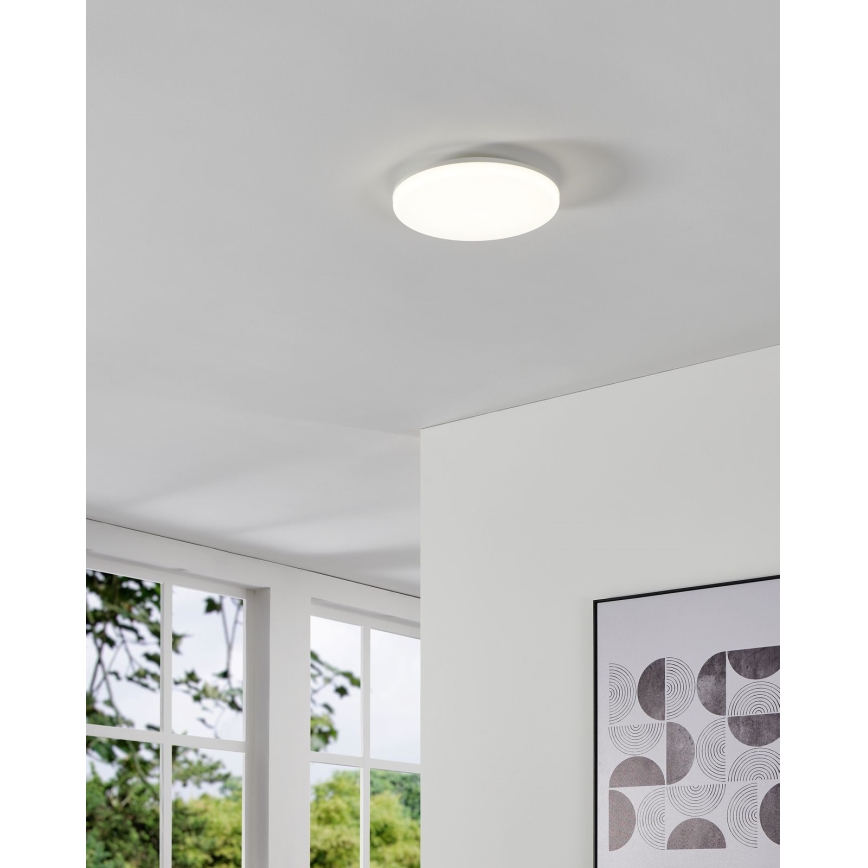 Eglo - Plafón LED para baño con sensor de movimiento LED/20W/230V 2700/4000/6500K Ø 31 cm IP54 blanco