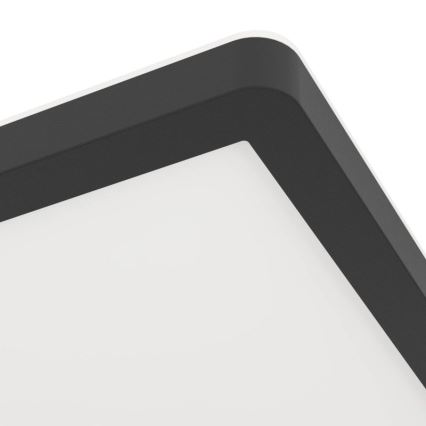 Eglo - Plafón de techo LED para baño 16,4W/230V 29x29 cm IP54 negro