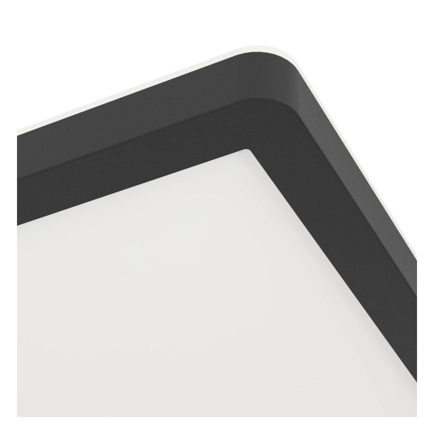 Eglo - Plafón de techo LED para baño 16,4W/230V 29x29 cm IP54 negro