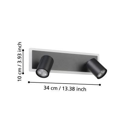 Eglo - Foco LED empotrable LED/12W/230V negro