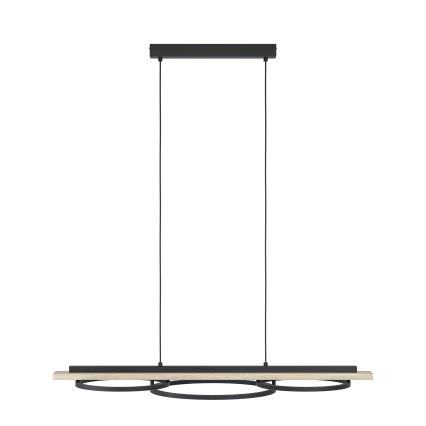 Eglo - Lámpara colgante LED regulable suspendida en cable 2xLED/12,5W/230V+LED/15,5W 3000K beige/negro