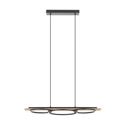 Eglo - Lámpara colgante LED regulable suspendida en cable 2xLED/12,5W/230V+LED/15,5W 3000K beige/negro