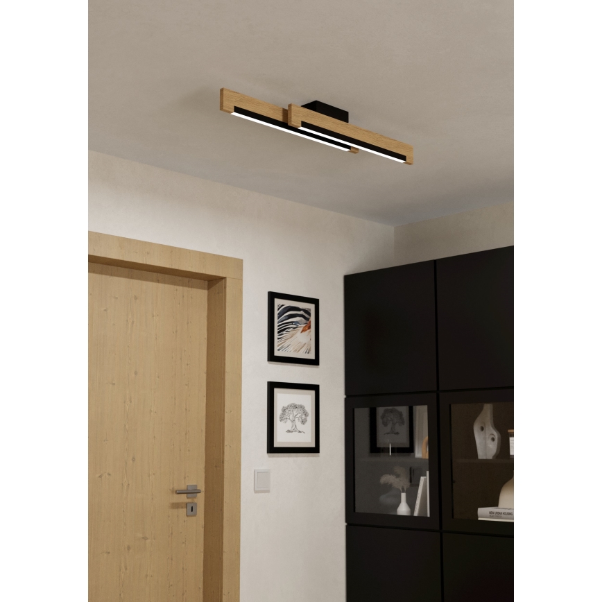 Eglo - Plafón LED regulable 2xLED/10W/230V 3000K negro/beige