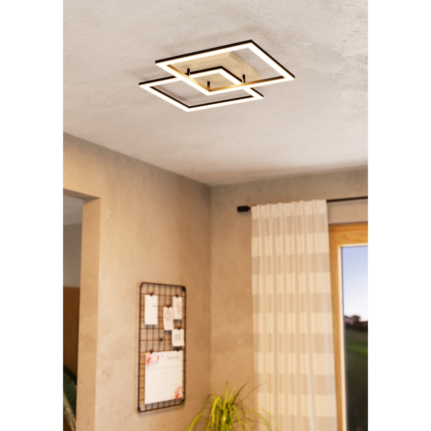 Eglo - Lámpara de techo LED regulable 4xLED/32W/230V 2700-6500K marrón/negro