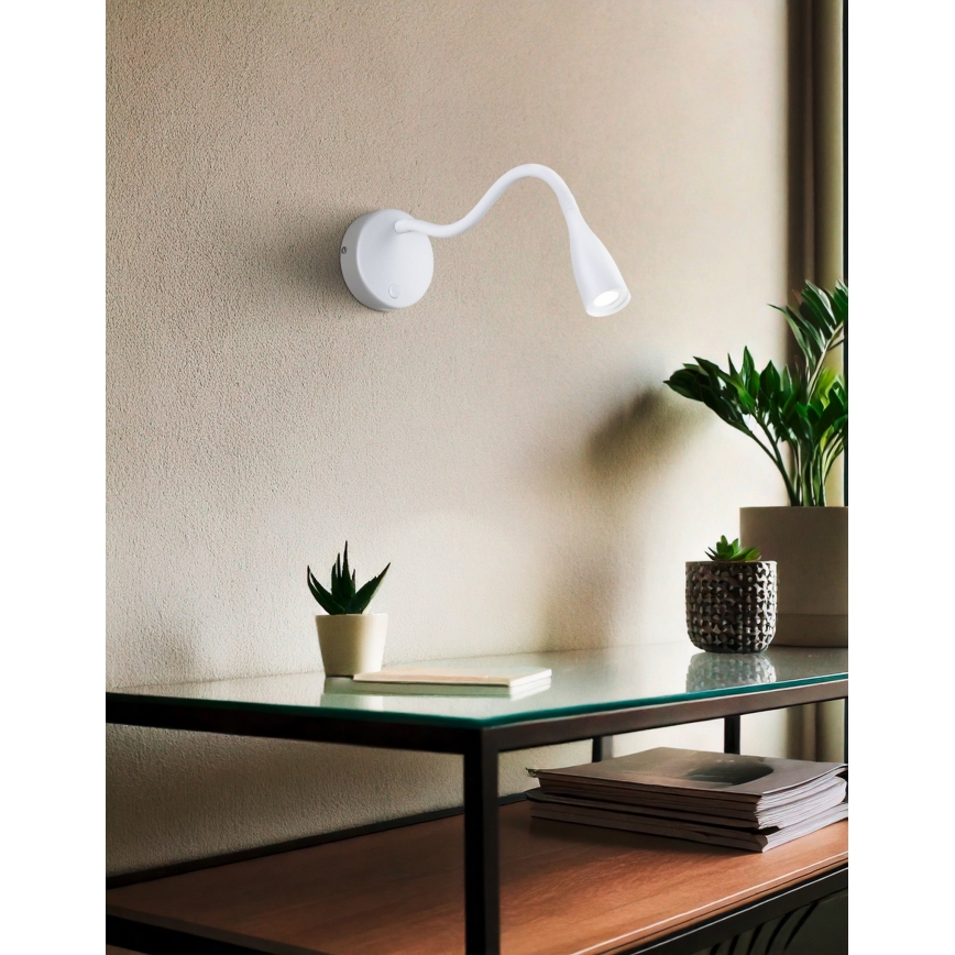 Eglo - Lámpara de pared LED flexible con USB LED/3,8W/230V blanca