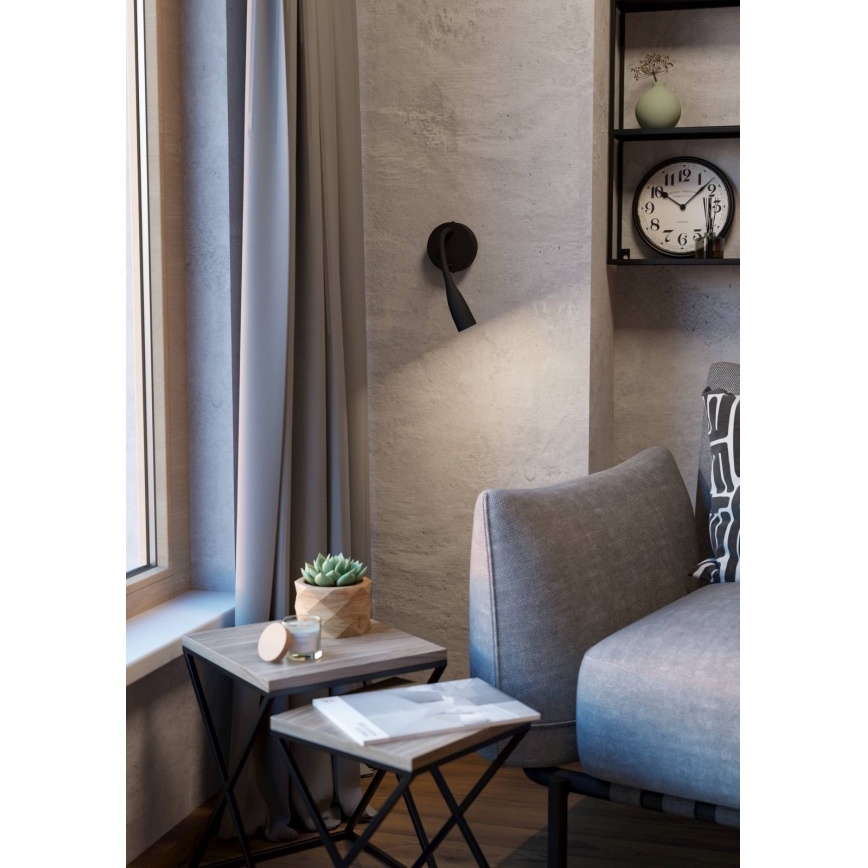 Eglo - Lámpara de pared LED flexible, 3,8 W/230 V, negra