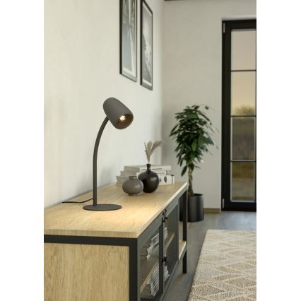 Eglo - Lámpara de mesa 1xE14/18W/230V negra