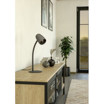 Eglo - Lámpara de mesa 1xE14/18W/230V negra