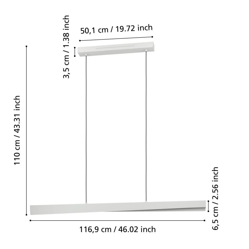 Eglo - Lámpara colgante regulable LED RGBW de cable LED/19W/230V 2700-6500K gris