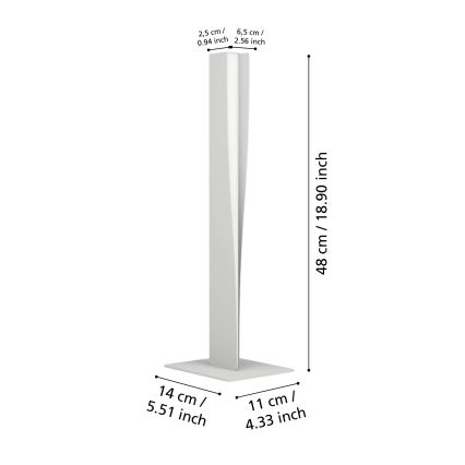 Eglo - Lámpara de mesa regulable RGBW LED/9W/230V 2700-6500K gris