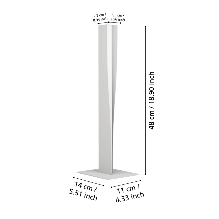 Eglo - Lámpara de mesa regulable RGBW LED/9W/230V 2700-6500K gris