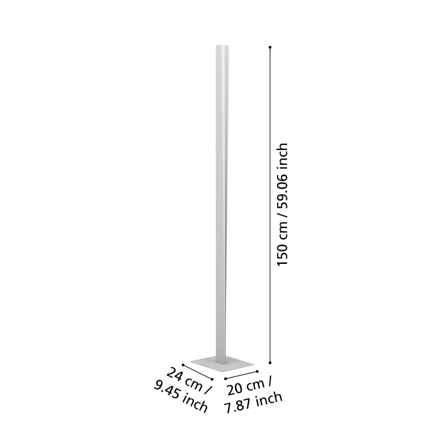 Eglo - Lámpara de pie regulable LED RGBW, LED/10,5W/230V + LED/15,2W, gris